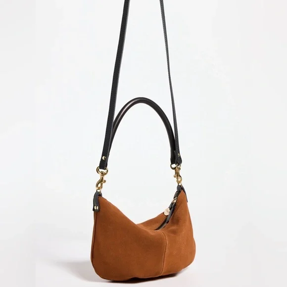 Clare V. Petit Moyen Messenger Bag Chestnut Suede - Picture 3 of 8